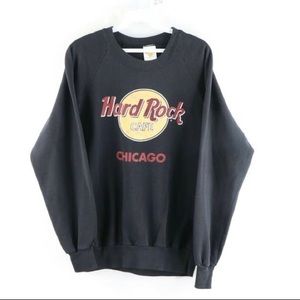 Vintage 90s Hard Rock Cafe Chicago location distressed sweatshirt